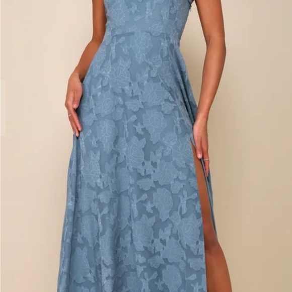 Lulus Dresses & Skirts - Lulus - Elegant Blue Floral Strapless Dress
